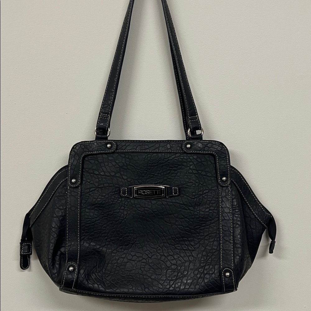 Rosetti Black Embossed Shoulder Bag
